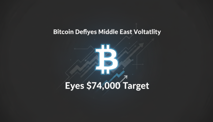 Bitcoin Defies Middle East Volatility, Eyes $74,000 Target