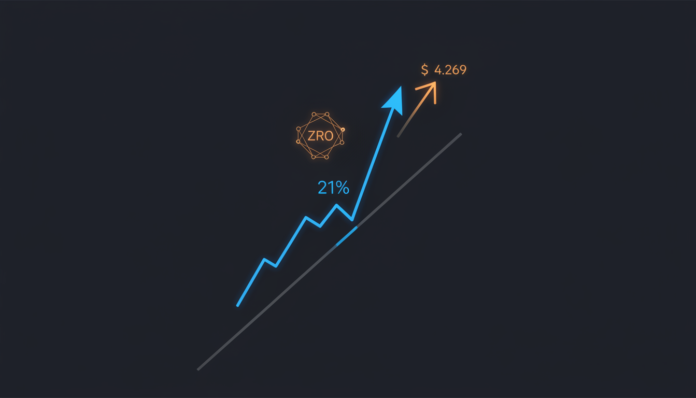 LayerZero's ZRO Surges 21% in 24 Hours, Bullish Breakout from Falling Wedge Aims at $4.269