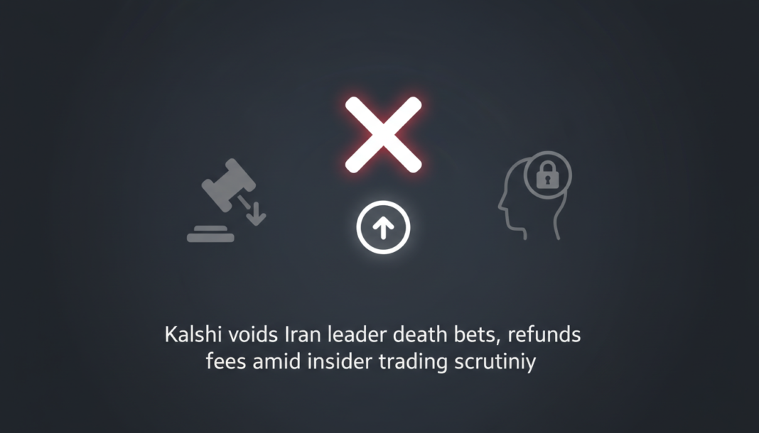 Kalshi voids Iran leader death bets, refunds fees amid insider trading scrutiny