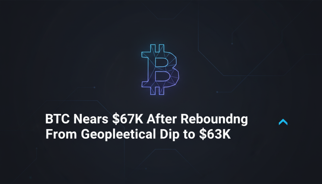 BTC Nears $67K After Rebounding From Geopolitical Dip to $63K