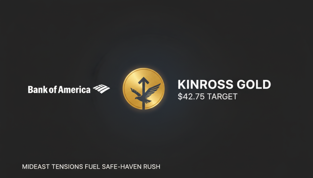 Bank of America Ups Kinross Gold Target to $42.75 as Mideast Tensions Fuel Safe-Haven Rush