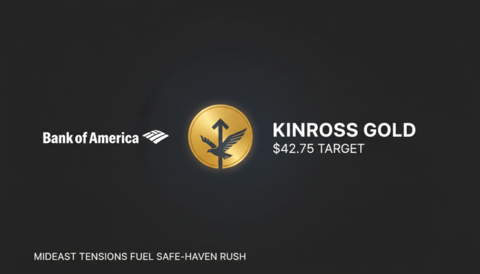 Bank of America Ups Kinross Gold Target to $42.75 as Mideast Tensions Fuel Safe-Haven Rush