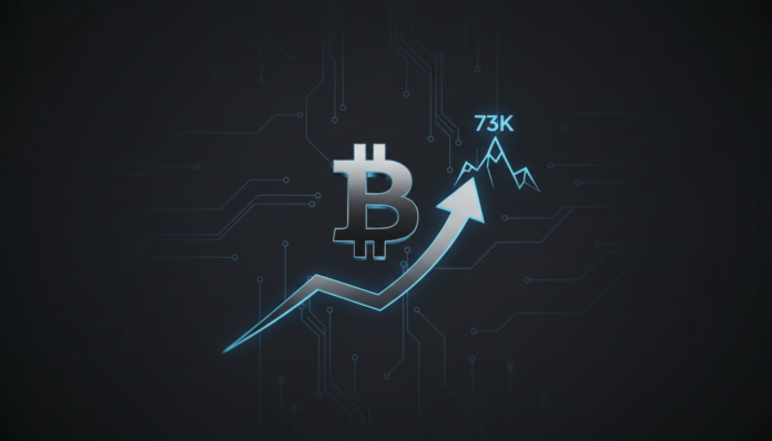 Bitcoin Eyes $73K Surge Despite Market Fear as Price Rises 5%