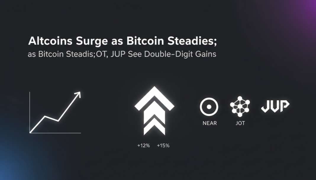 Altcoins Surge as Bitcoin Steadies; Near, DOT, JUP See Double-Digit Gains