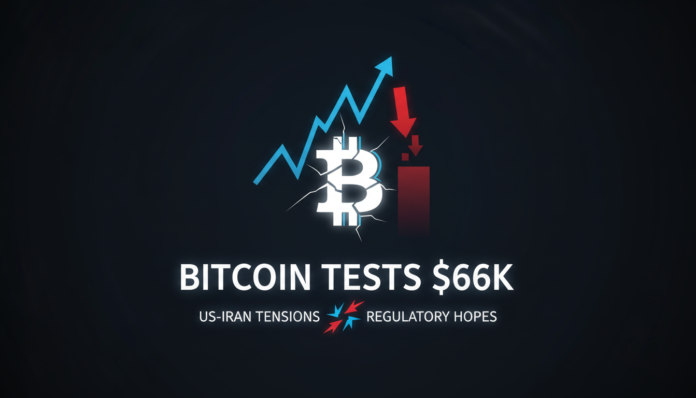 Bitcoin Tests $66K as US-Iran Tensions and Regulatory Hopes Collide