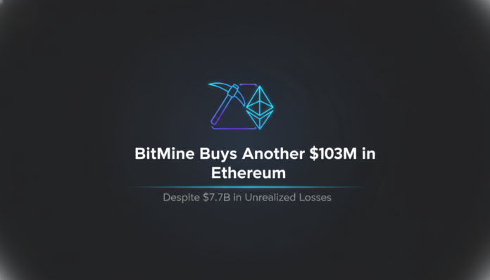 BitMine Buys Another $103M in Ethereum Despite $7.7B in Unrealized Losses