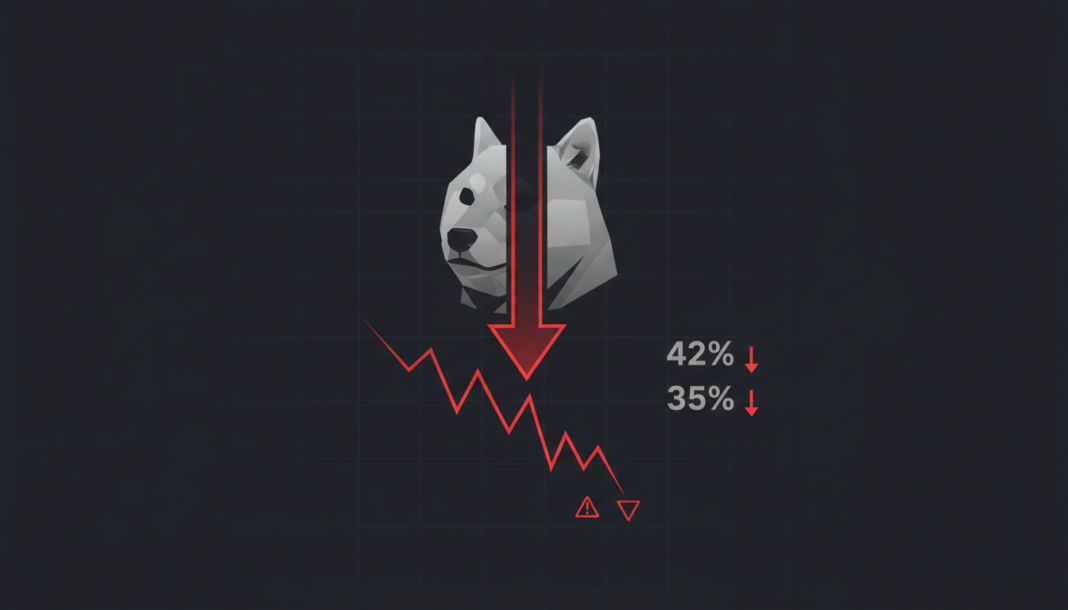 Dogecoin Plummets 42%, Faces 35% Crash Risk as Bearish Pattern Forms