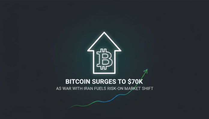 Bitcoin Surges to $70K as War With Iran Fuels Risk-On Market Shift