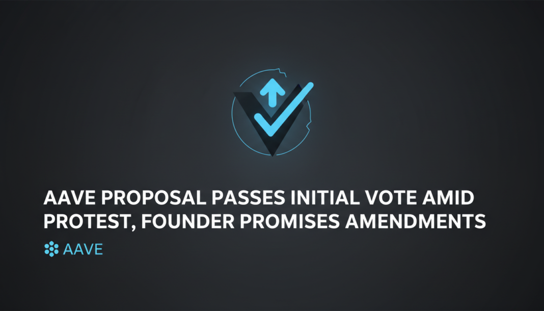 Aave proposal passes initial vote amid protest, founder promises amendments.