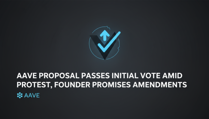 Aave proposal passes initial vote amid protest, founder promises amendments.