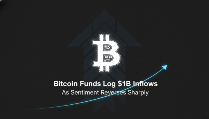 Bitcoin Funds Log $1B Inflows As Sentiment Reverses Sharply