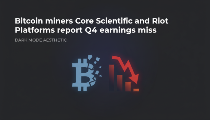 Bitcoin miners Core Scientific and Riot Platforms report Q4 earnings miss
