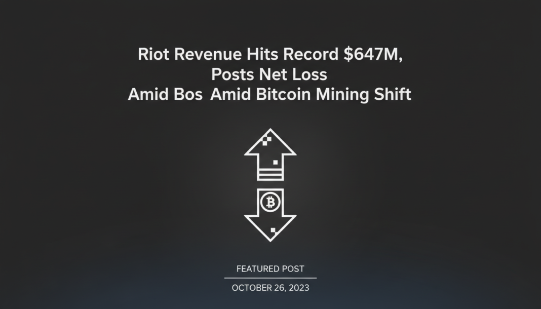 Riot Revenue Hits Record $647M, Posts Net Loss Amid Bitcoin Mining Shift