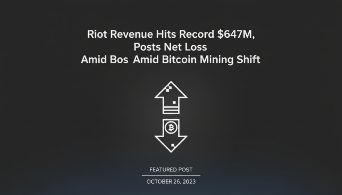 Riot Revenue Hits Record $647M, Posts Net Loss Amid Bitcoin Mining Shift