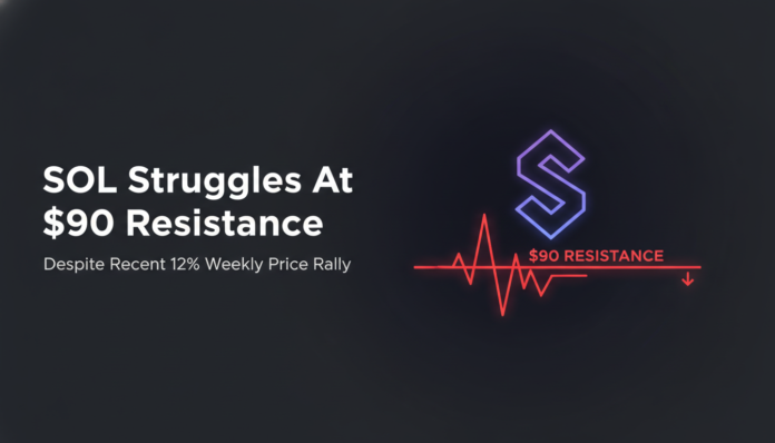 SOL Struggles At $90 Resistance Despite Recent 12% Weekly Price Rally