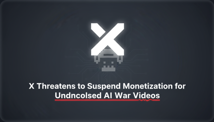 X Threatens to Suspend Monetization for Undisclosed AI War Videos