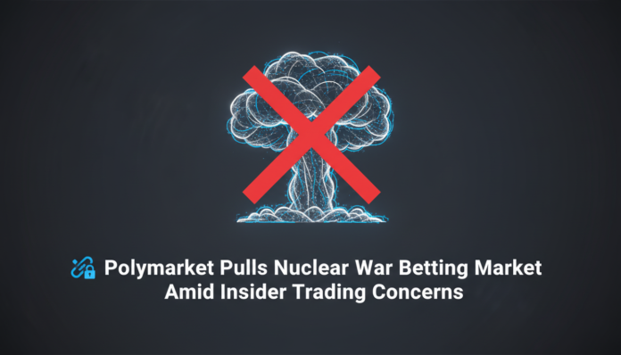 Polymarket Pulls Nuclear War Betting Market Amid Insider Trading Concerns