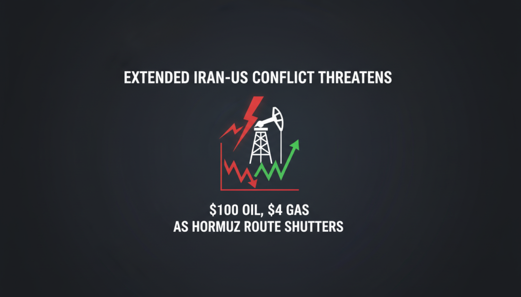 Extended Iran-US Conflict Threatens $100 Oil, $4 Gas as Hormuz Route Shutters