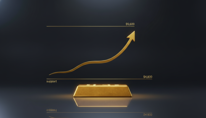 Gold Holds Firm Above $4,800 Support, Eyes $5,600 Breakout
