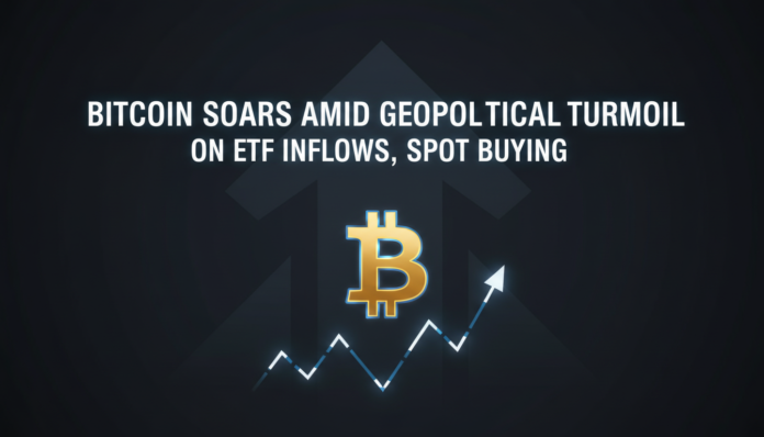 Bitcoin Soars Amid Geopolitical Turmoil on ETF Inflows, Spot Buying