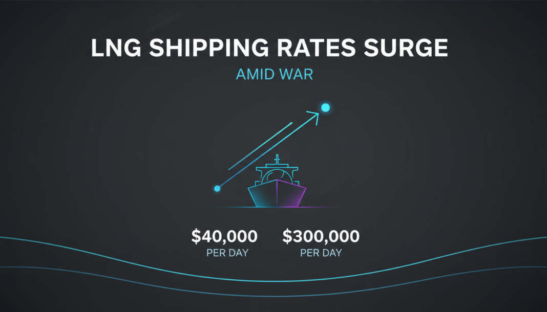 LNG shipping rates surge from $40,000 to $300,000 per day amid war