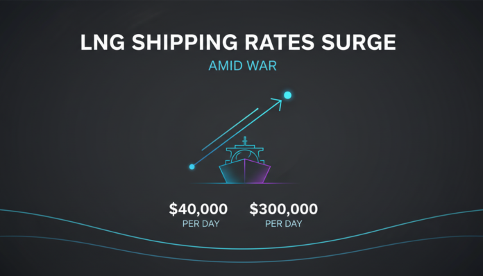 LNG shipping rates surge from $40,000 to $300,000 per day amid war