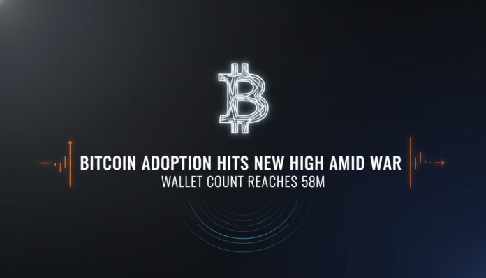 Bitcoin Adoption Hits New High Amid War, Wallet Count Reaches 58M