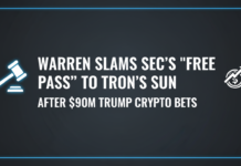 Warren Slams SEC’s “Free Pass” to Tron’s Sun After $90M Trump Crypto Bets Warren Slams SEC's "Free Pass" to Tron's Sun After $90M Trump Crypto Bets