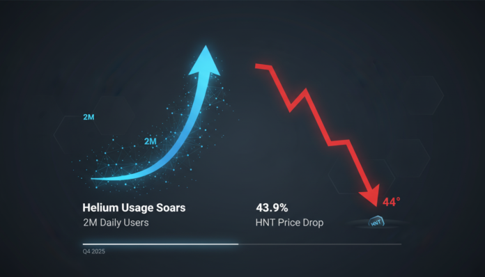 Helium Usage Soars with 2M Daily Users in Q4 2025 Despite 43.9% HNT Price Drop