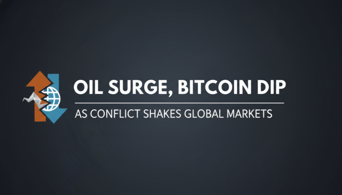 Oil surge, Bitcoin dip as conflict shakes global markets