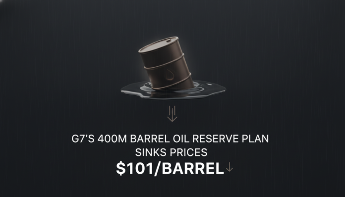 G7's 400M Barrel Oil Reserve Plan Sinks Prices to Near $101/Barrel