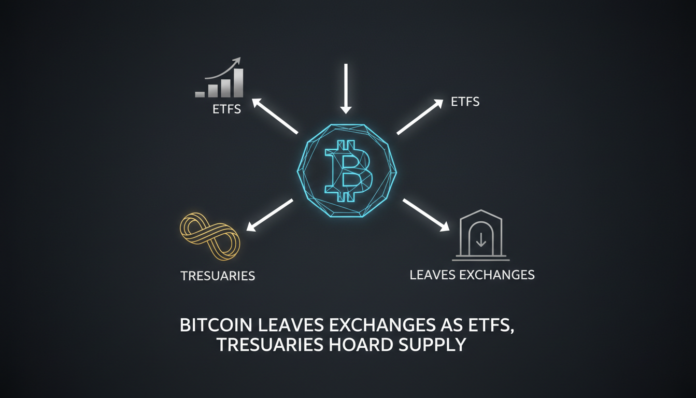 Bitcoin Leaves Exchanges as ETFs, Treasuries Hoard Supply