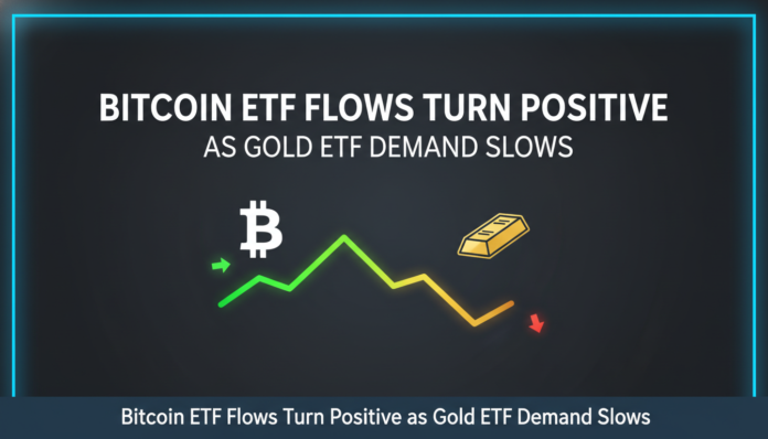 Bitcoin ETF Flows Turn Positive as Gold ETF Demand Slows