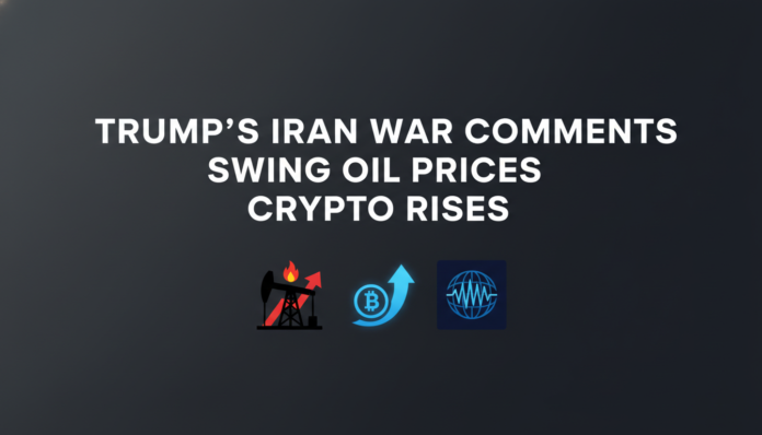 Trump's Iran war comments swing oil prices, crypto rises