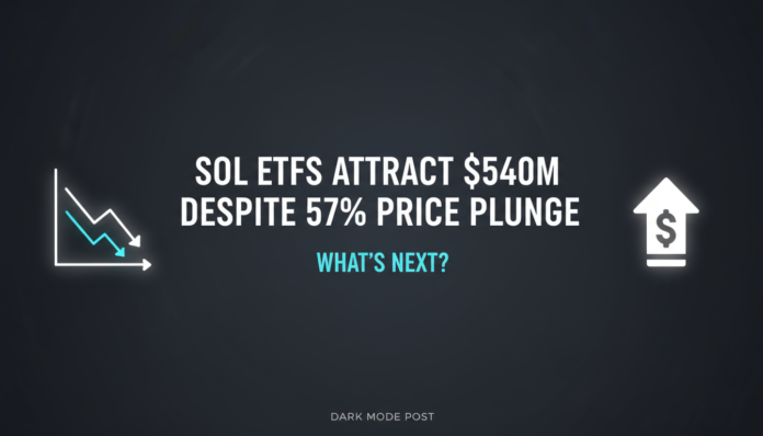 SOL ETFs Attract $540M Despite 57% Price Plunge: What’s Next?