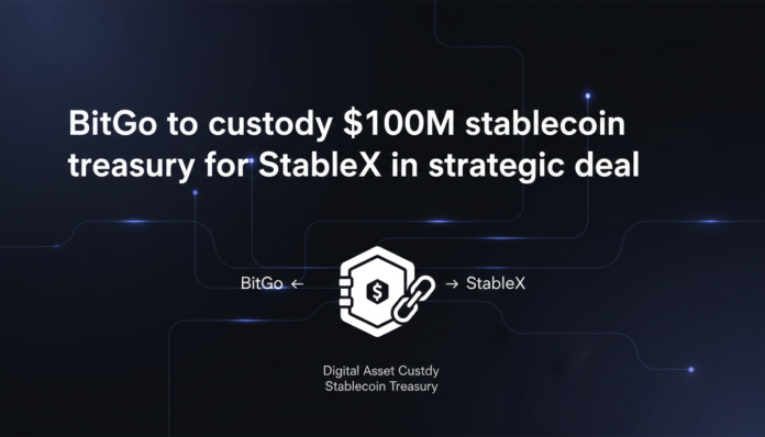 BitGo to custody $100M stablecoin treasury for StableX in strategic deal