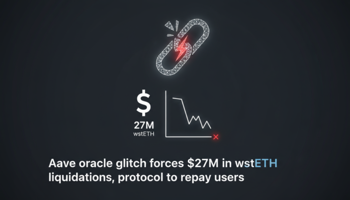 Aave oracle glitch forces $27M in wstETH liquidations, protocol to repay users