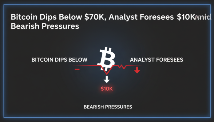 Bitcoin Dips Below $70K, Analyst Foresees $10K Amid Bearish Pressures