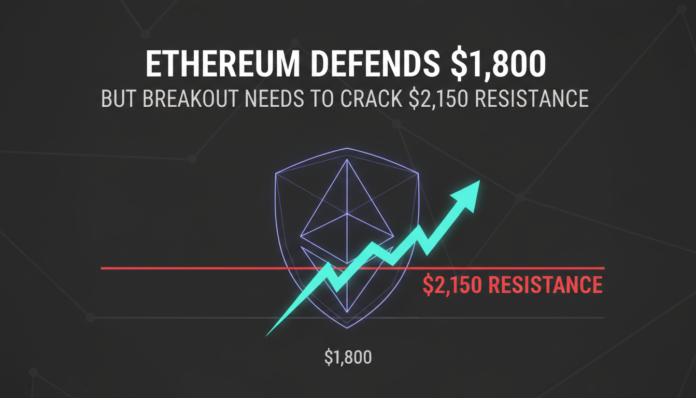 Ethereum Defends $1,800, But Breakout Needs to Crack $2,150 Resistance