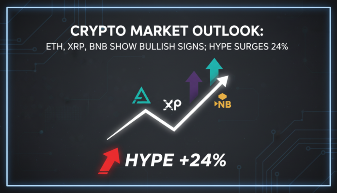 Crypto Market Outlook: ETH, XRP, BNB Show Bullish Signs; HYPE Surges 24%