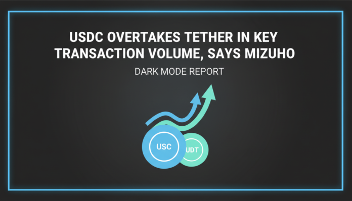 USDC Overtakes Tether in Key Transaction Volume, Says Mizuho