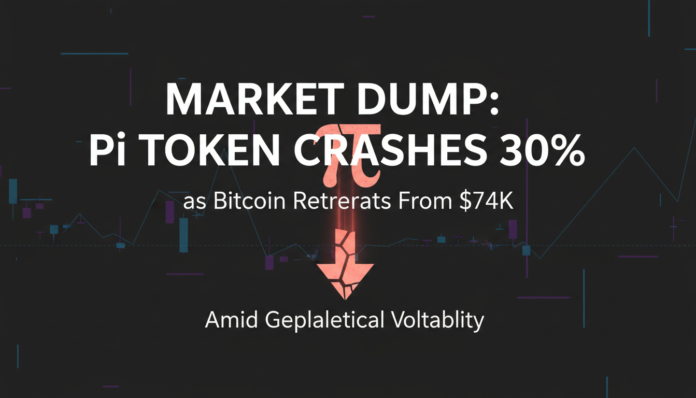 Market Dump: Pi Token Crashes 30% as Bitcoin Retreats From $74K Amid Geopolitical Volatility