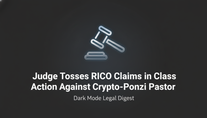 Judge Tosses RICO Claims in Class Action Against Crypto-Ponzi Pastor