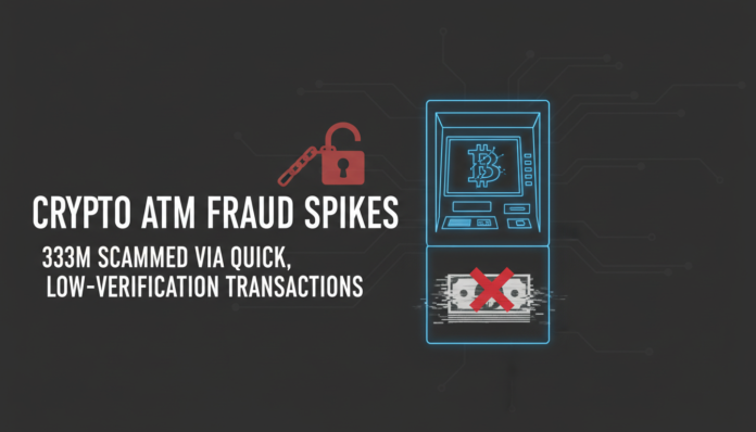 Crypto ATM Fraud Spikes: $333M Scammed Via Quick, Low-Verification Transactions