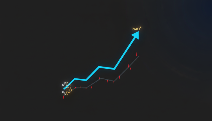 Bitcoin Outperforms Equities in Risk-Adjusted Rally, Hits $74K+
