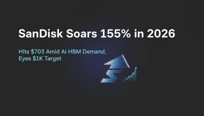 SanDisk Soars 155% in 2026, Hits $703 Amid AI HBM Demand, Eyes $1K Target