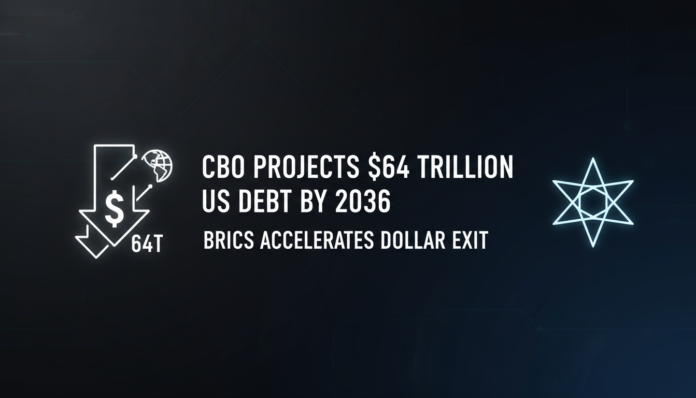CBO Projects $64 Trillion US Debt by 2036; BRICS Accelerates Dollar Exit