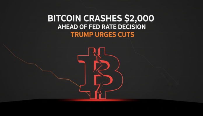 Bitcoin Crashes $2,000 Ahead of Fed Rate Decision as Trump Urges Cuts