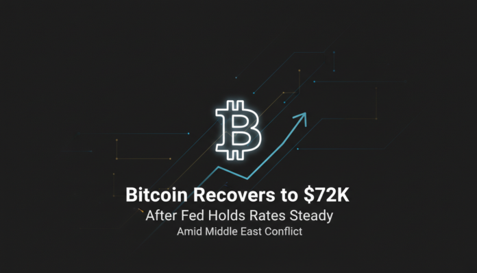 Bitcoin Recovers to $72K After Fed Holds Rates Steady Amid Middle East Conflict