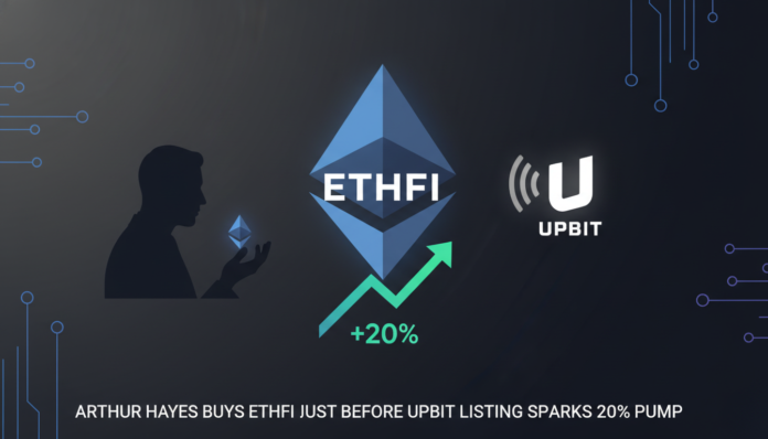 Arthur Hayes Buys ETHFI Just Before Upbit Listing Sparks 20% Pump
